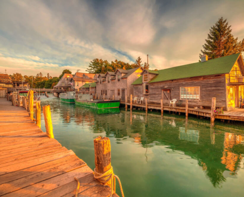 A view of Fishtown, one of the best things to do and see in Leland, MI.