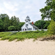 A lighthouse to visit, which is one of the best things to do in Traverse City.
